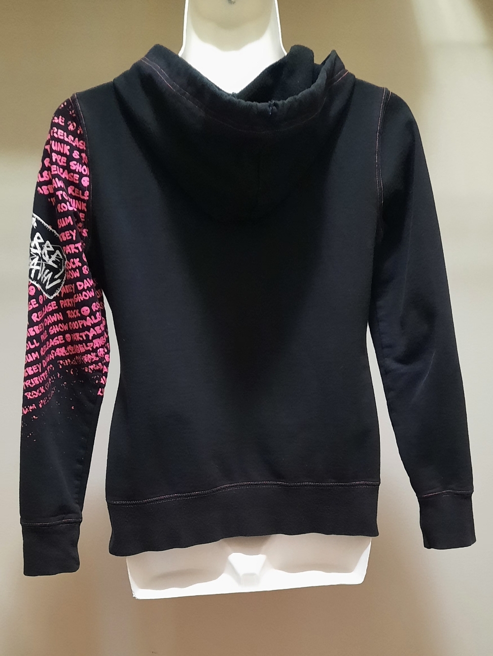 Abbey Dawn Black Hoodie with Pink Accents - Picture 3 of 15